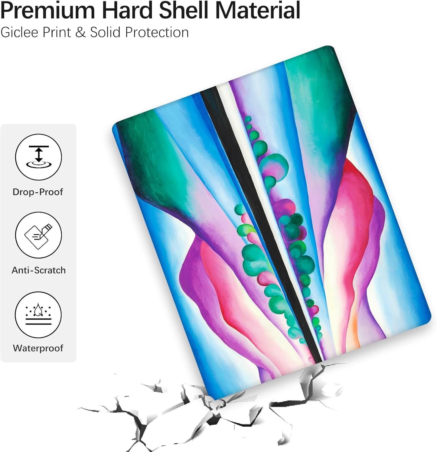 Berkin Arts for MacBook Air 13.6 inch Case A3240 A3113 A2681 (M4 M3 M2) 2025 2024-2022 Release with Keyboard Cover & Screen Protector Abstract Landscape(Lake George Reflection by O'Keeffe)