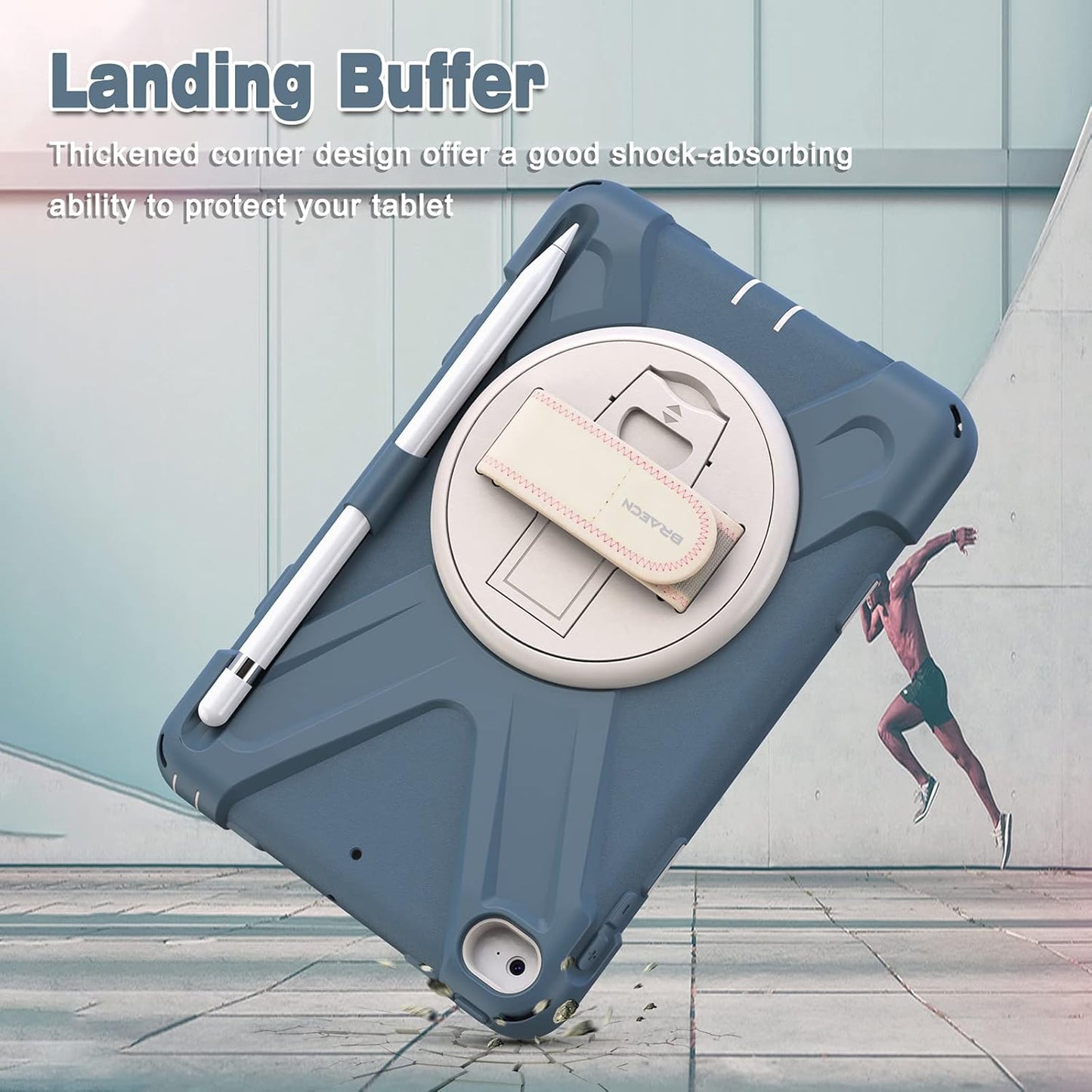 BRAECN iPad mini 5 Case,iPad mini 4 Case, Heavy Duty Shockproof Protective Rugged Case with Pencil Holder,Hand Strap,Kickstand, Shoulder Strap for iPad mini 5th/4th Generation 7.9 Inch for Kids