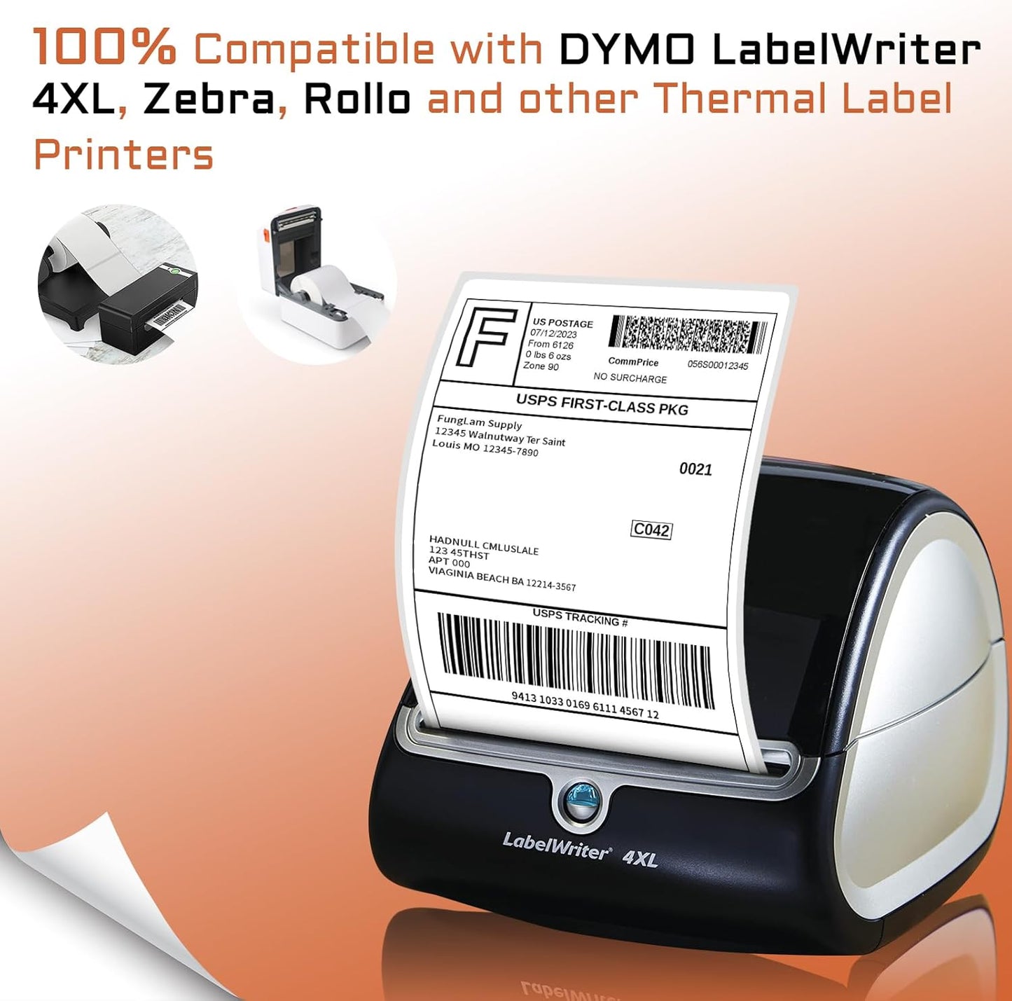 8 Rolls 4XL Labels 4"x6" Direct Thermal Shipping Label Compatible with LabelWriter 4XL 1744907 Thermal Postage Labels, 220 Labels/Roll