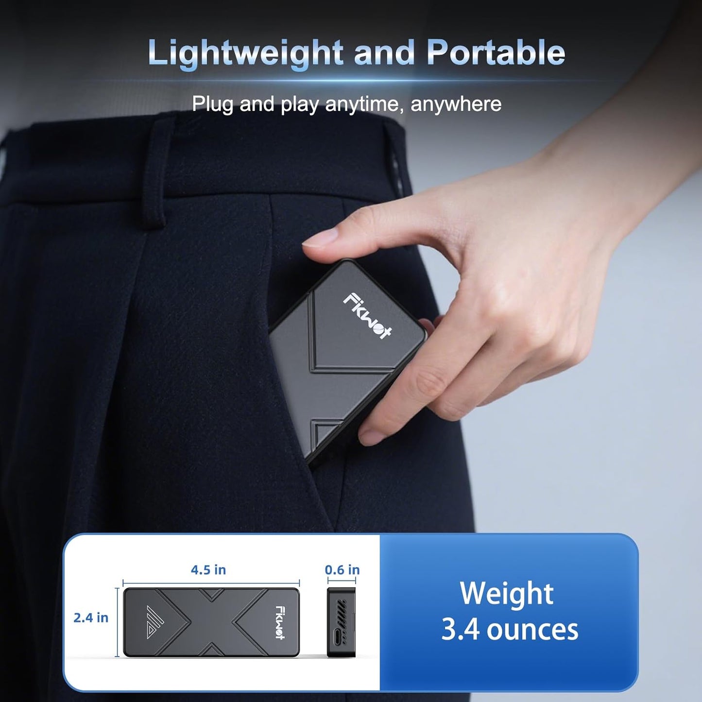 500GB External SSD, USB4 40Gbps Portable SSD 2TB with Cooling Fan, Up to 3700MB/s, External Solid State Drives Compatible with Mac mini, iPhone 15/16 Series, Tablets, MacBook, iPad, iMac, etc(FP110)