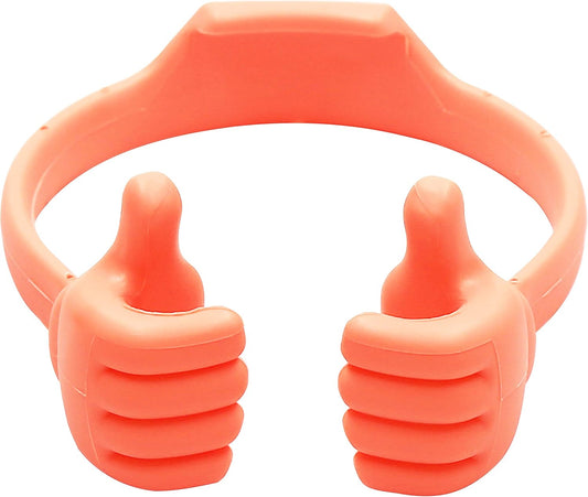 Honsky Thumbs-up Cell Phone Stand Holder, Tablet Stand Cradle for Desk Desktop Smartphone Cellphone Mobile Phone Tablets - Universal Adjustable Flexible, Light Red