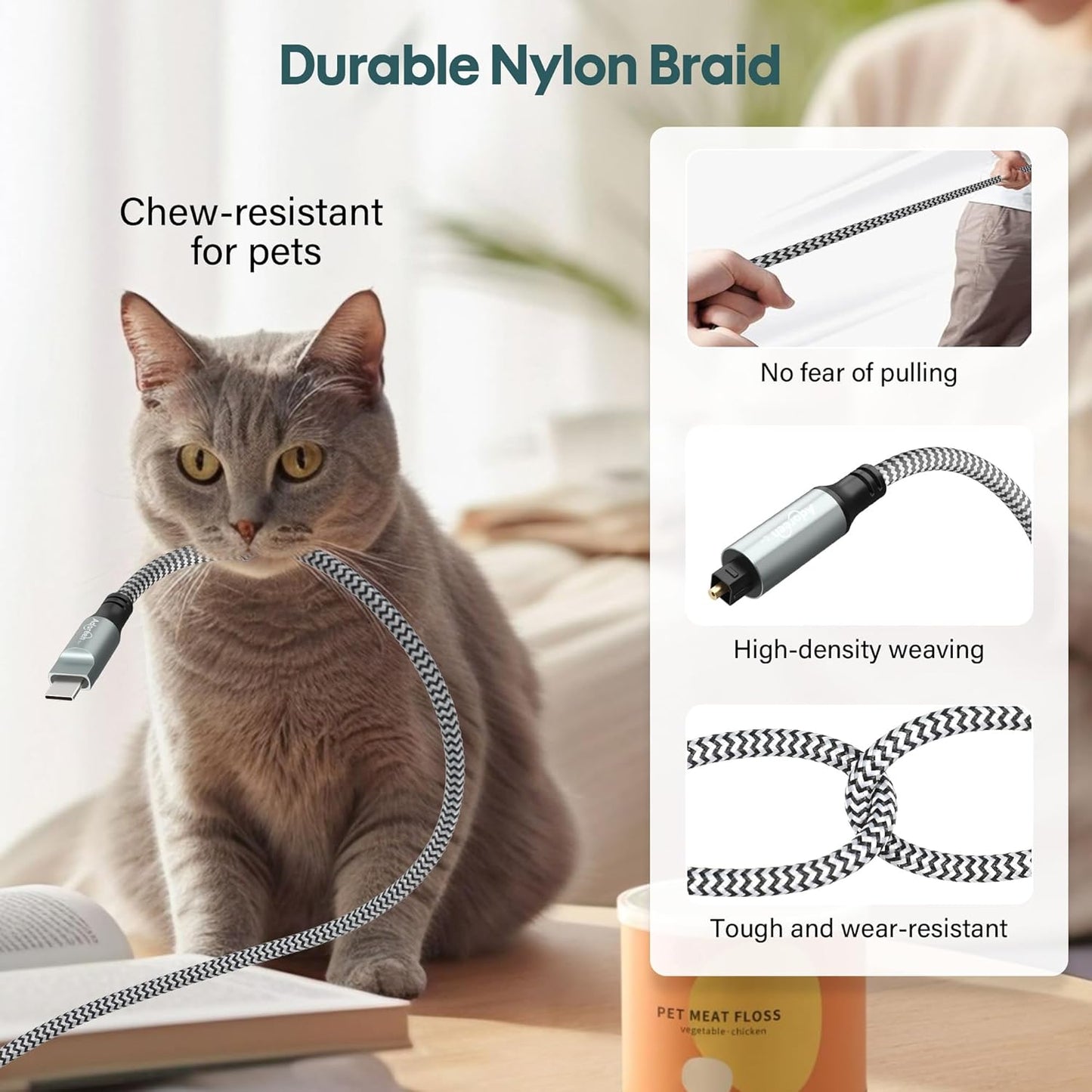 Adoreen Unidirectional USB C to Toslink Digital Optical Audio Cable 10 Ft, USB 2.0 Male to SPDIF Port Male Fiber Optic Adapter, Braided for TV/Soundbar, Sony PS5, Speaker-Not Toslink to USB