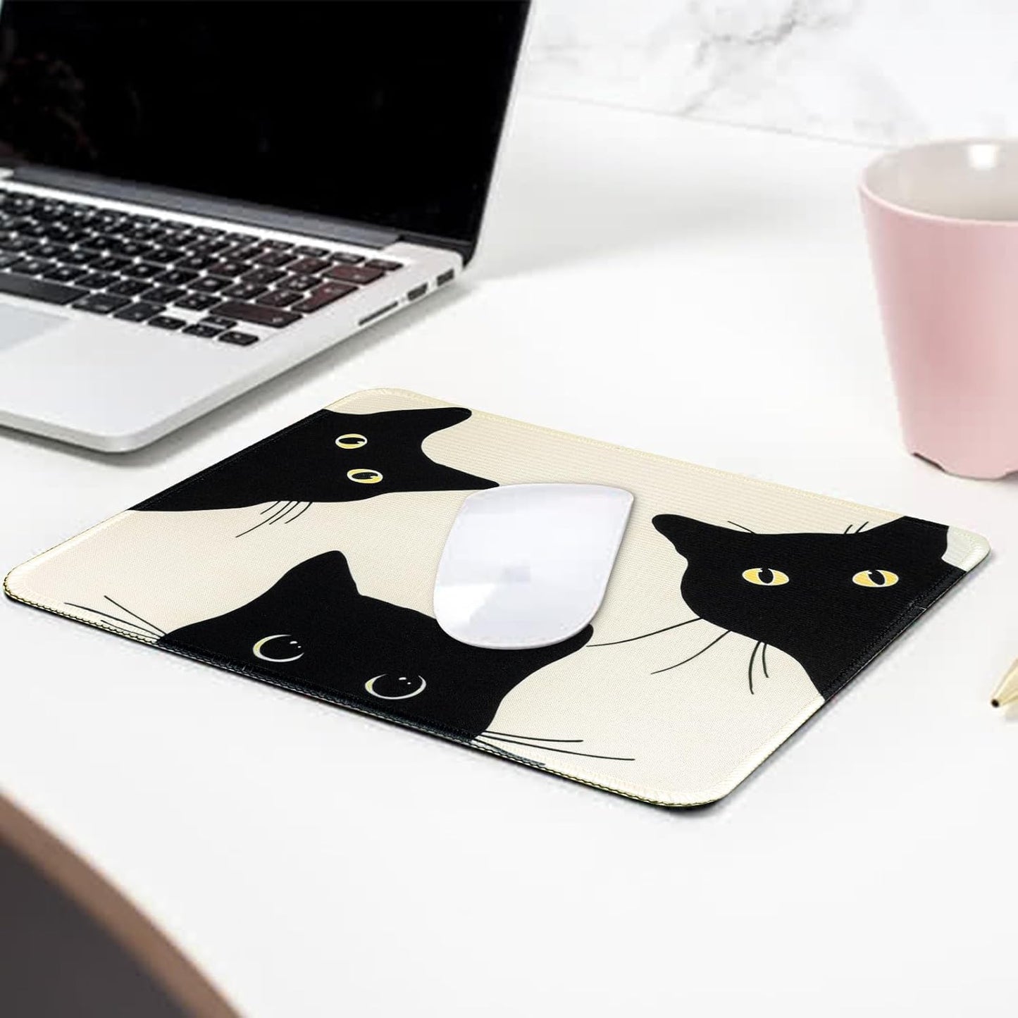 Funny Mouse pad Square Cute Mouse Mat for Wireless Mouse Small Office Computer Mousepad for Desk Mat Laptop with Non-Slip Rubber Base (3 Pack)