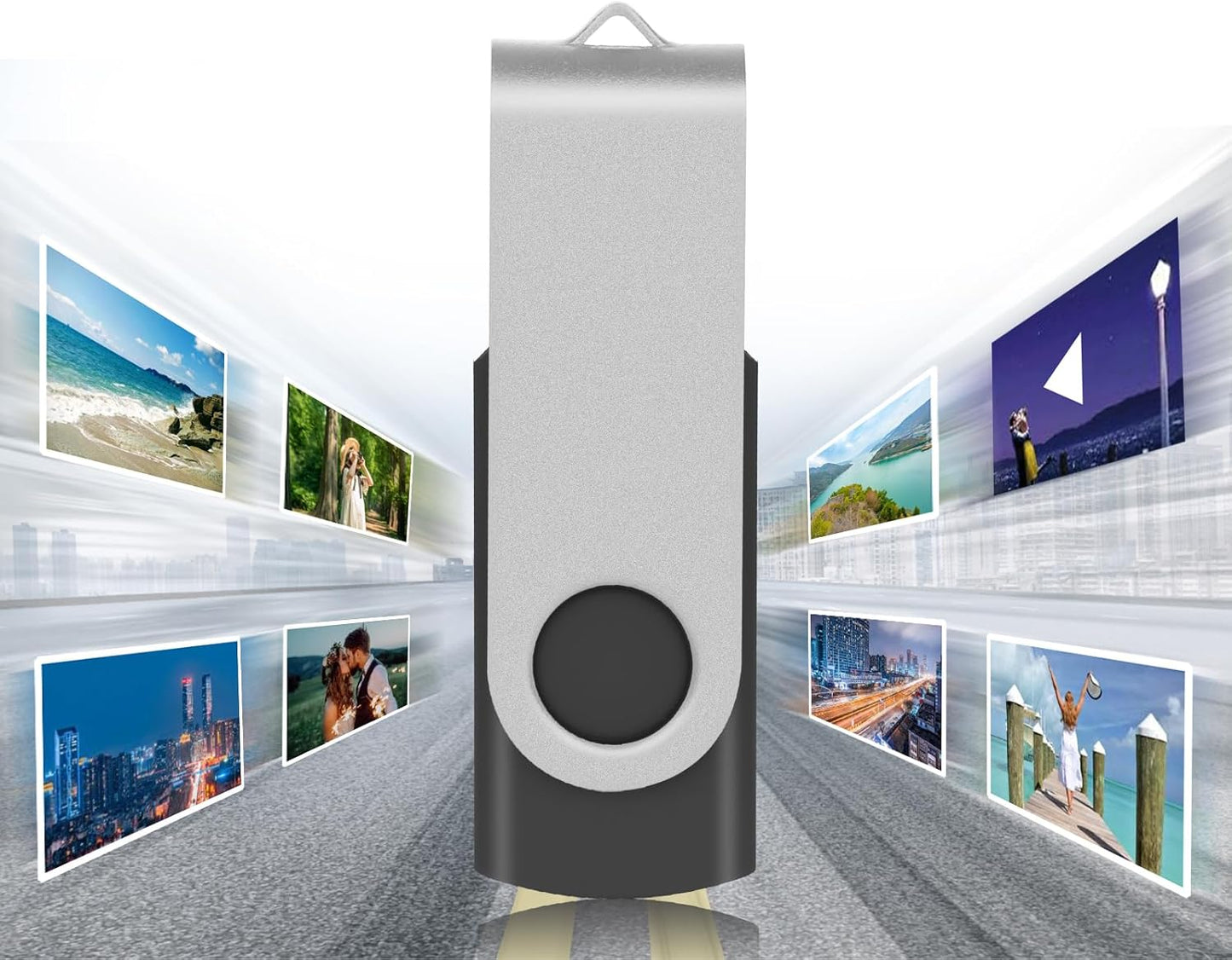 EASTBULL 64 GB Flash Drive USB 2.0 64 GB Single Pack Thumb Drive Swivel Design Memory Stick Zip Drive Jump Drive for Storage and Backup(Silver)