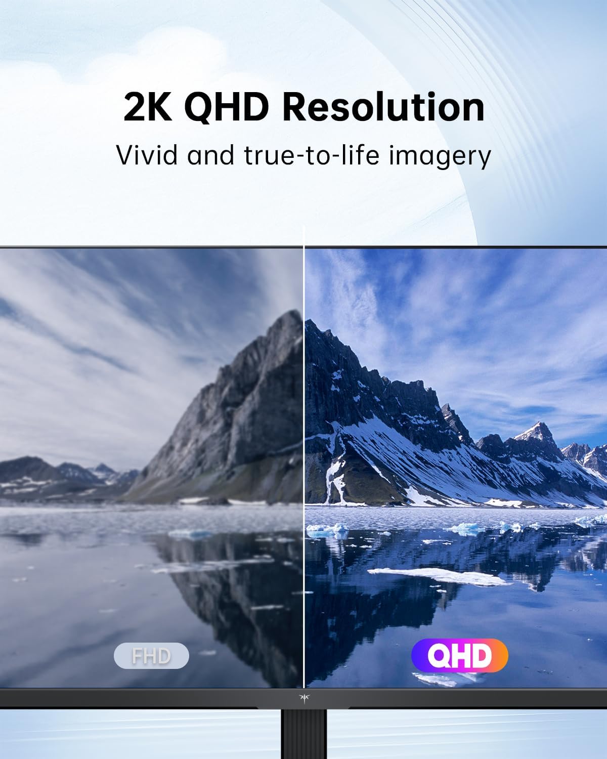 KTC 27 Inch Computer Monitor - QHD (2560 x 1440) Display, Up to 120Hz Monitor, IPS Panel, 123% sRGB, HDMI 2.0 x 2 & DP 1.4 x1, Adaptive Sync, Eye-Friendly Screen PC Monitors for Work Gaming, H27D9