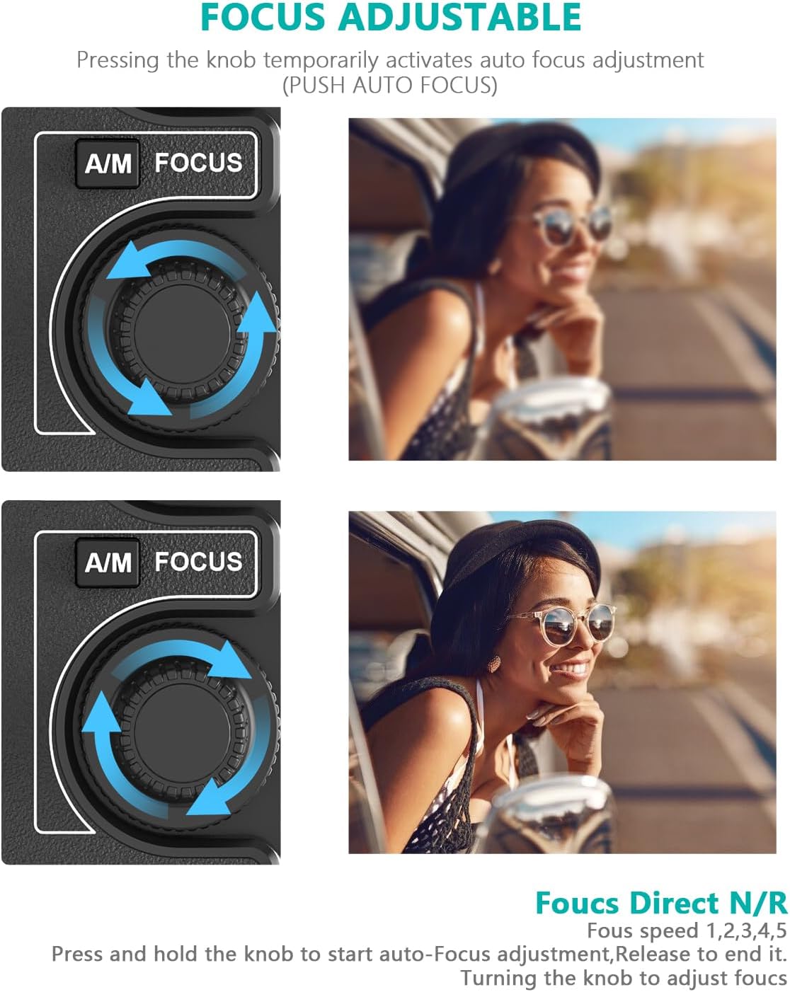 Wireless Camcorder lanc Zoom Controller for Sony - Aodelan Wired Video Camera Remote Control with IRIS Focus Zoom ND Adjust for ILME-FX6,PXW-FX9,PXWZ280V/Z280T,PXWZ190V/Z190T; Replaces Sony RM-30BP