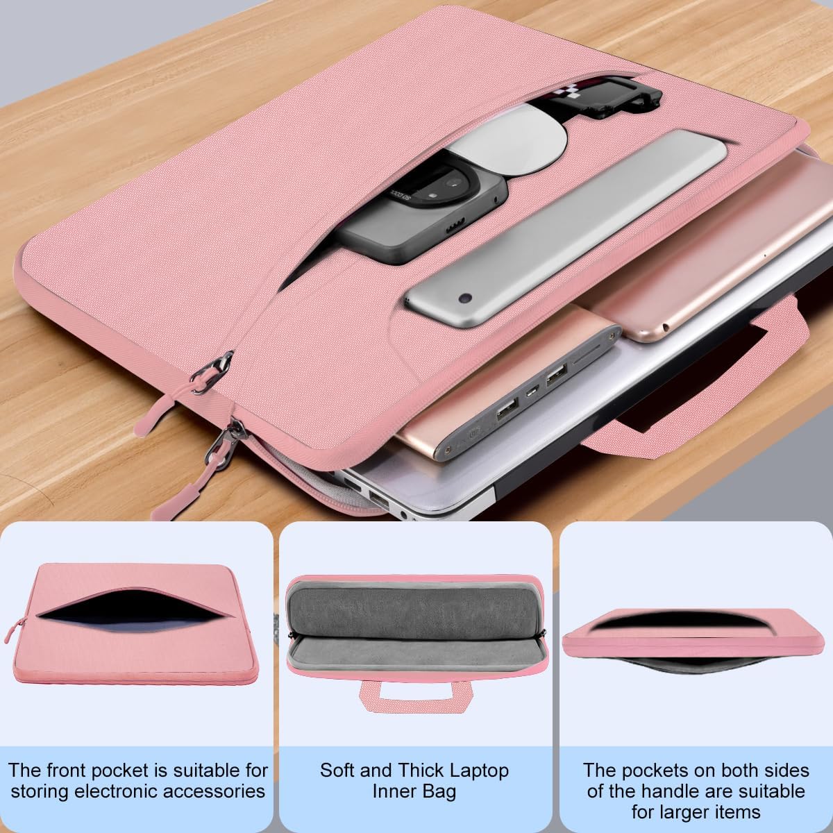 Universal Laptop Shoulder Bag 13-17.3 Inch Shockproof Briefcase with Multi-Pockets & Adjustable Strap for MacBook Pro/Air