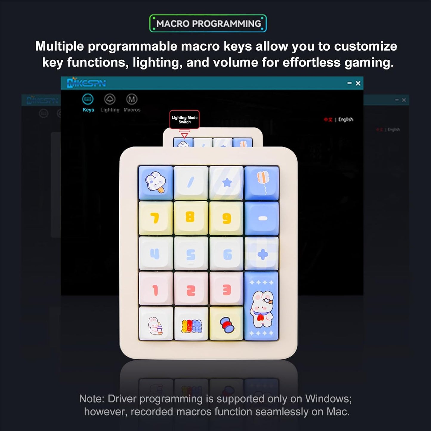 Adventurers K812 Wired Mechanical Numeric Keypad, 19-Key Hot-Swappable RGB Numpad, Macro Programmable, Detachable Type-C Cable, Game/Office Mode Switch – for PC/Laptop/Desktop (Cream White)