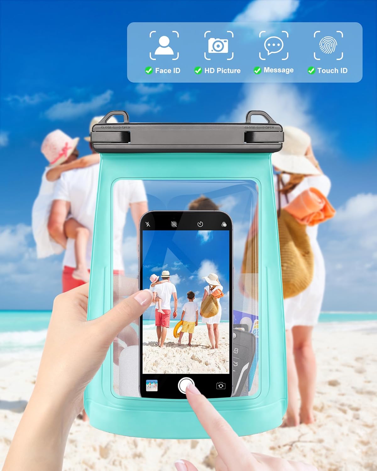 2L Waterproof Phone Pouch for iPhone 16 15 14 11 Pro Max & Galaxy S24 S21 - Floating Large Capacity Dry Bag Stores Sunscreen, Sunglasses - Oversized Waterproof Bag for Beach, Swimming, Kayaking
