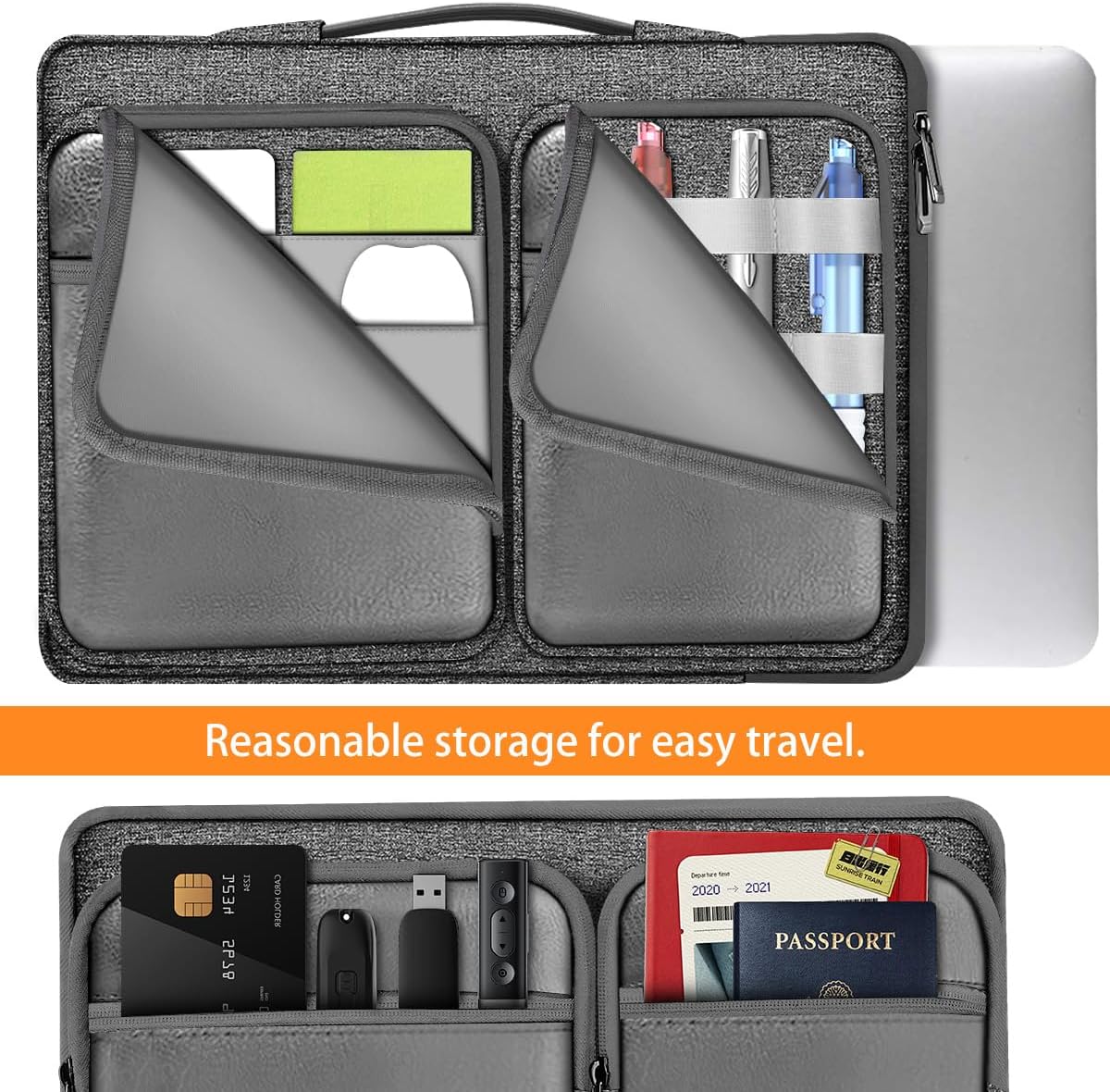 ZINZ Laptop Case 15 15.6 16 inches Sleeve Slim Briefcase Spill-Resistant Handbag for Most Popular 15" 15.6" 16" Notebooks，G01Y03