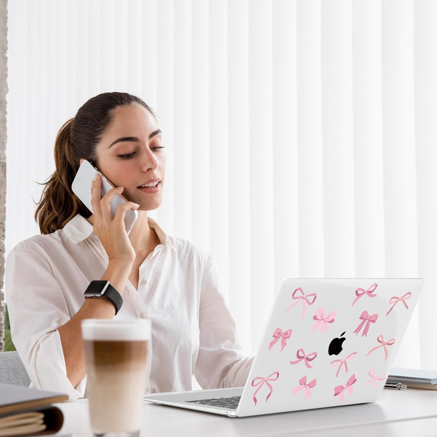 Teryeefi for MacBook Pro Case 13 inch 2024 2022-2016 Release fits Model A2338 M2 M1/A2289/A2251/A2159/A1989/A1706, Design Hard Shell for MacBook Pro 13 inch with Keyboard Cover,Cute Pink Bows