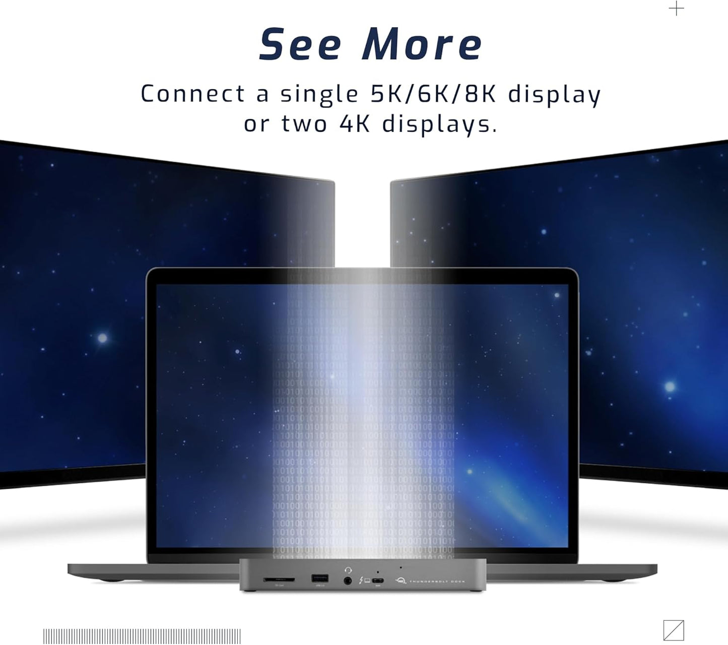 OWC 11-Port Thunderbolt Dock, 96W Charging, Single 8K Display or Dual 5K displays, 3 x Thunderbolt, 4 x USB, GbE, SD, Compatbile M1/M2 Macs, Thunderbolt 3 Macs, Thunderbolt 4 PCs, and USB-C Devices