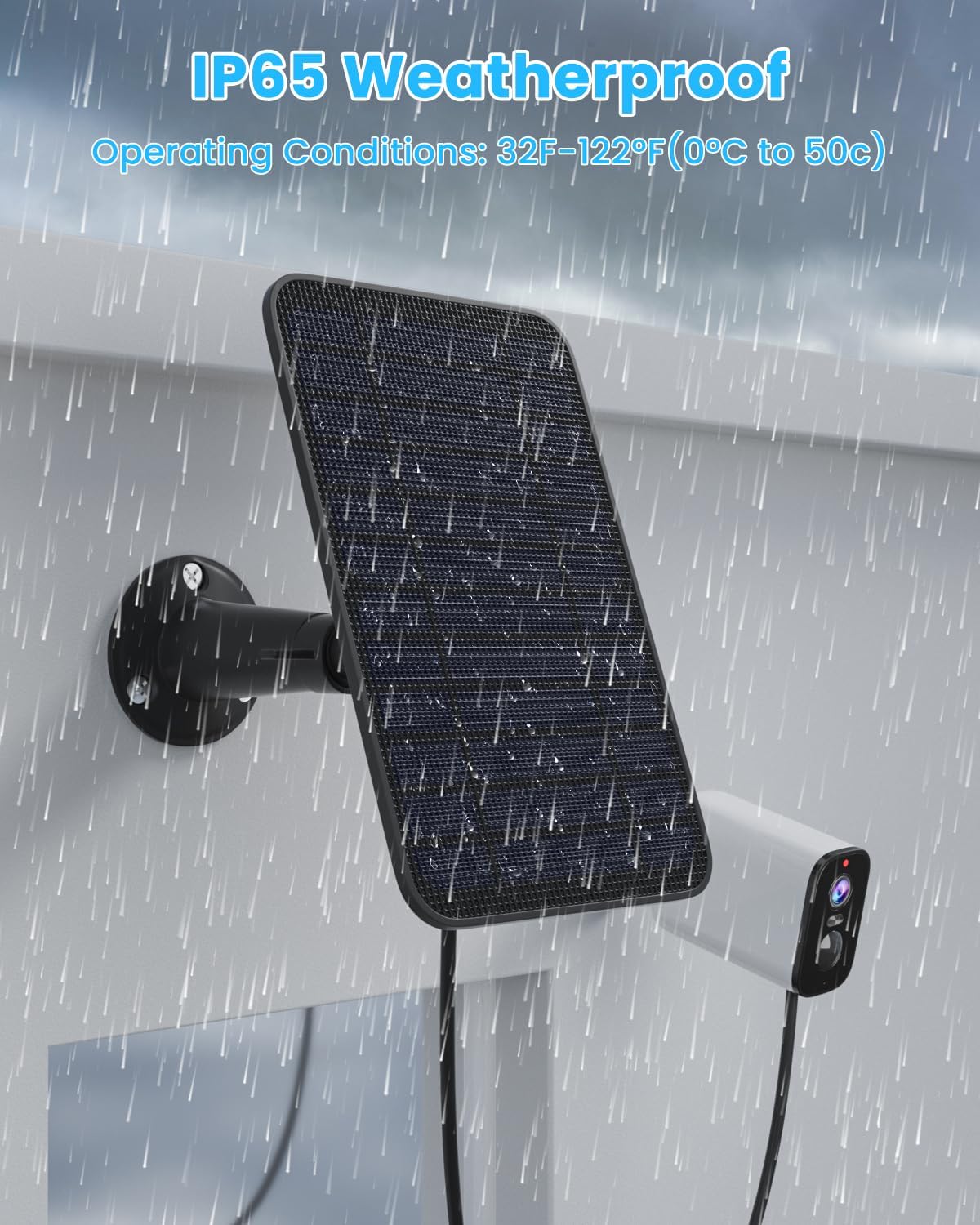 5W Solar Panel Charger Compatible with Blink Outdoor/Outdoor(3rd Gen)/XT XT2 Camera, Solar Panel for Blink Camera, 13.1ft Charging Cable & Rubber Plug, IP65 Weatherproof with Secure Wall Mount, 3 Pack