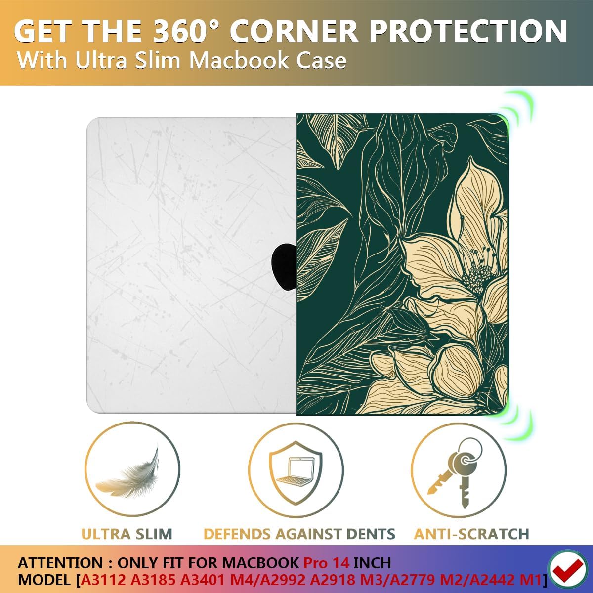 CISSOOK Compatible with MacBook Pro 14 inch 2024 2023 2022 2021 Release M4 M3 M2 M1 Chip A3112 A3185 A3401 A2918 A2992 A2779 A2442 Model, Hard Shell Case with Keyboard Cover&Screen Protector, Pink Bow