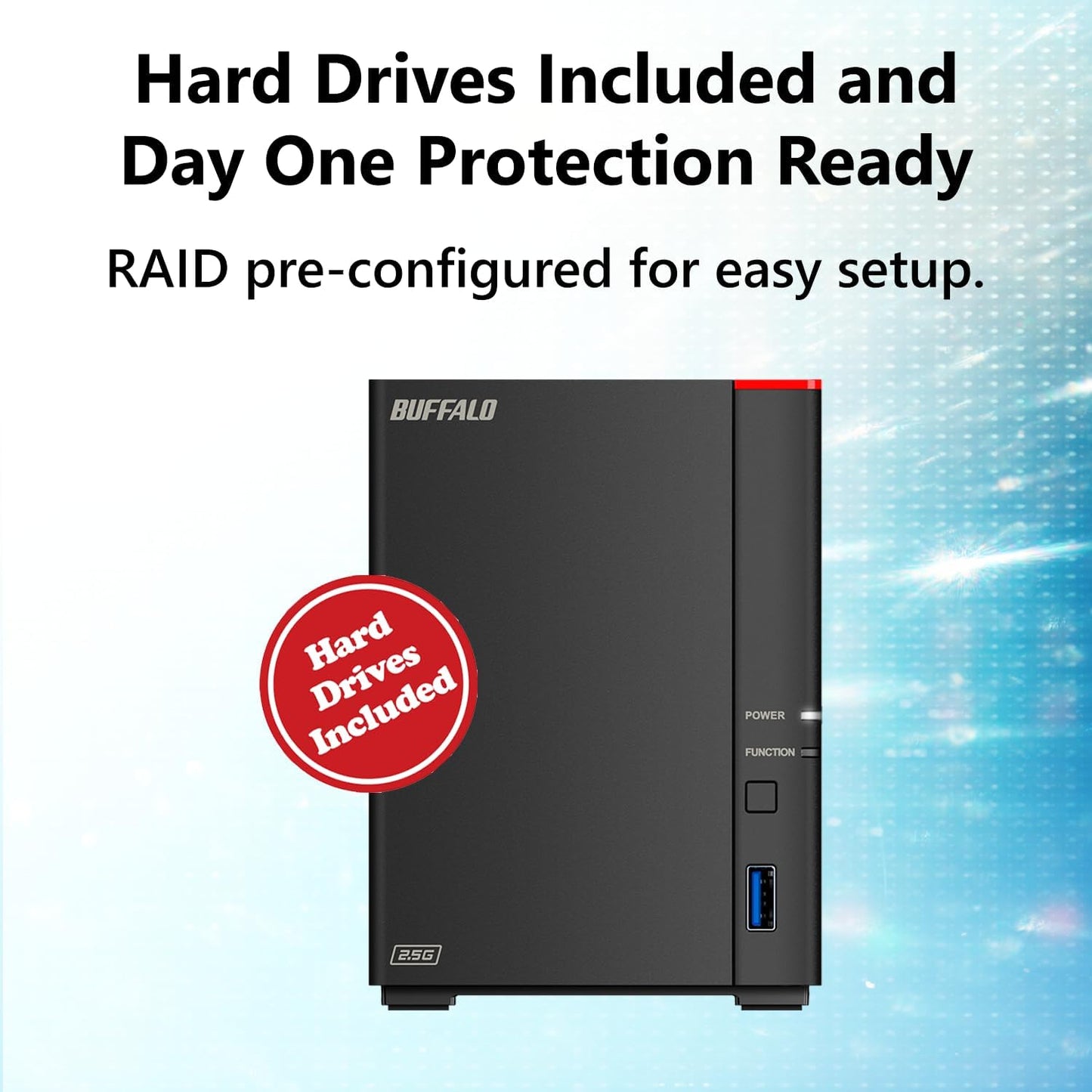 BUFFALO LinkStation 720 16TB 2-Bay Home Office Private Cloud Data Storage with Hard Drives Included/Computer Network Attached Storage/NAS Storage/Network Storage/Media Server/File Server