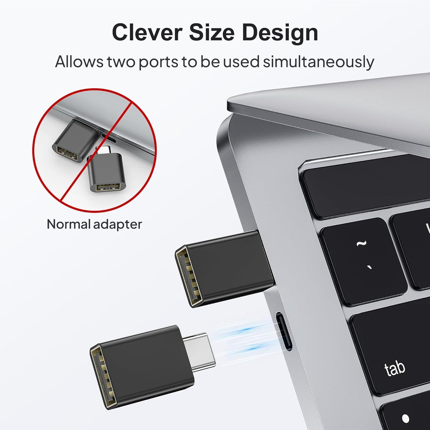 Elebase USB C to USB 3.0 Adapter 4 Pack,Type C Thunderbolt 4 to USB Converter,USBC Adapter for Keyboard,Mouse,Apple iMac,MacBook,iPad Air,Microsoft Surface,Samsung Galaxy S25 S24,Z Fold Flip 7