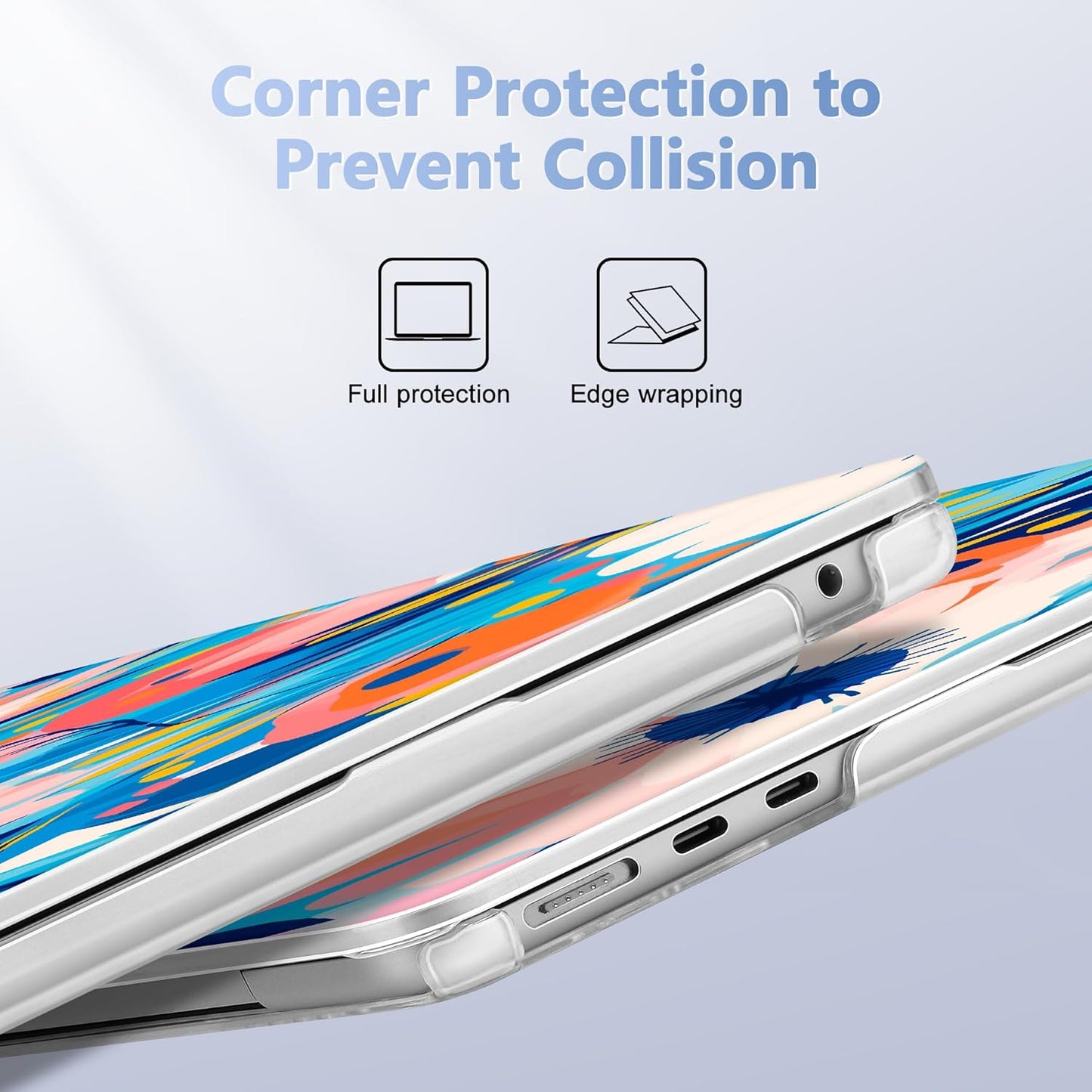 Case for MacBook Air 15 Inch 2025 2024 2023 Release M4 A3241 M3 A3114 M2 A2941, Hard Shell with Screen Protector & Keyboard Cover, Compatible with Touch ID, Ornament