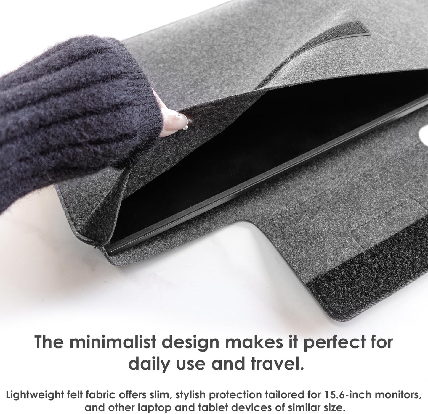 Kado 15.6 Inch Portable Monitor Case Sleeve Bag Made for Sceptre Kado MNN KYY InnoView Yxk ForHelp AYY VisionOwl Yodoit Uperfect ViewSonic ASUS Dell Lenovo 15.6" Portable Display Monitors 15.55"x9.25"