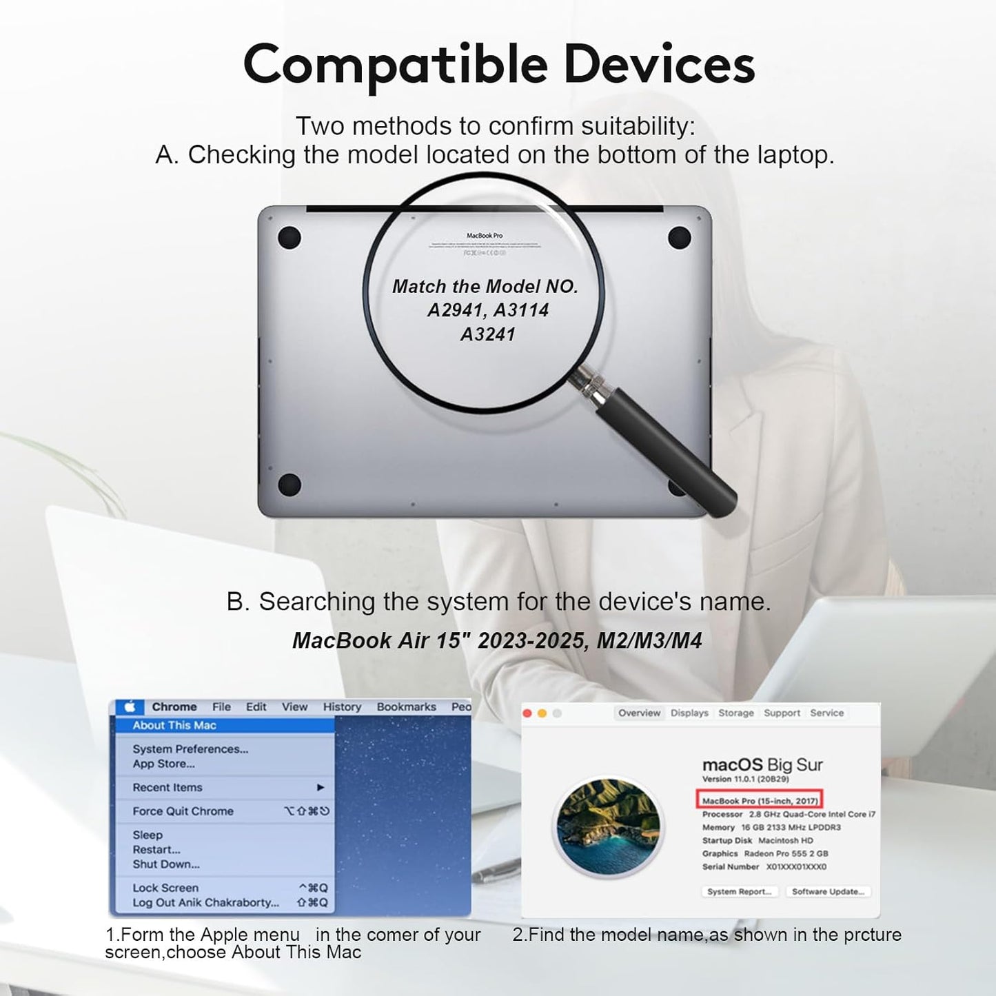 Magnetic Privacy Screen for MacBook Air 15 inch (2023-2025, M2, M3, M4), Detachable Screen Protector, Blue Light Blocking, Anti Glare Protector and Privacy Filter Shield