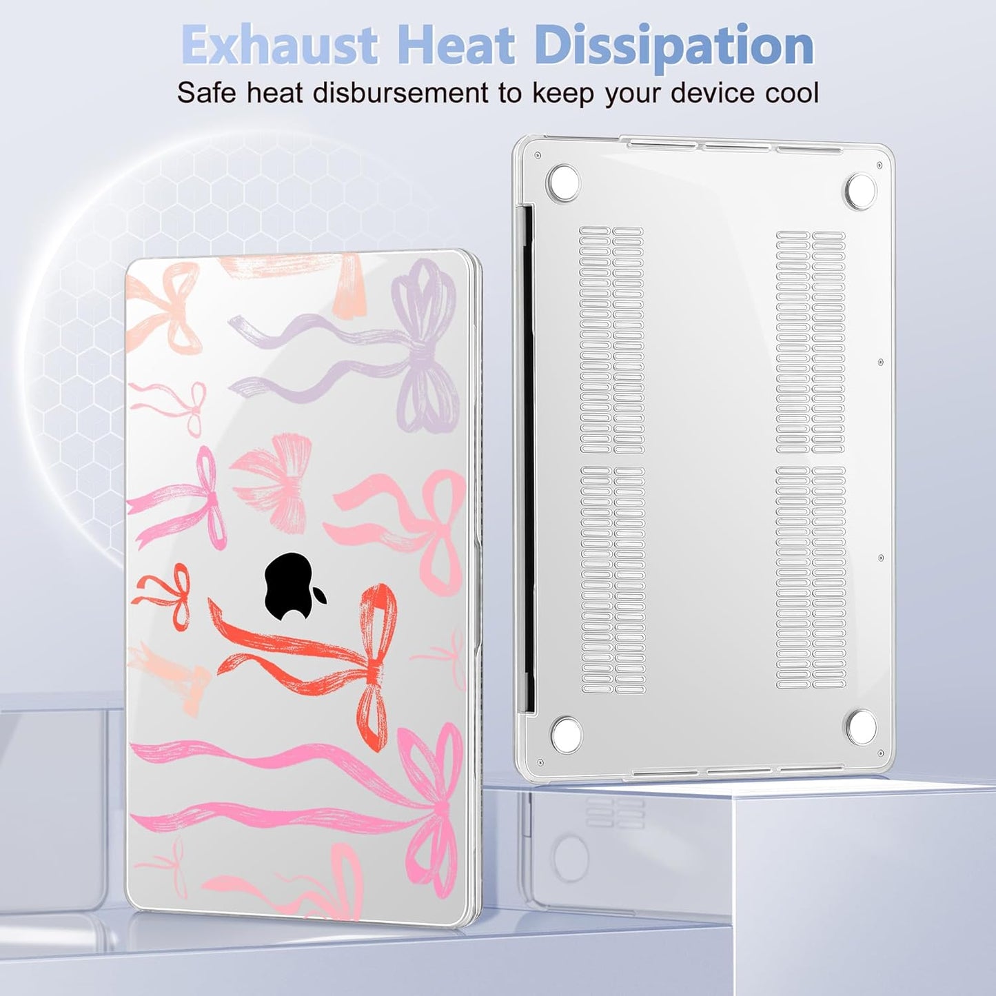 May Chen for MacBook Pro 13 inch Case 2022 2021 2020 Release A2338 M2 M1 A2289 A2251, Plastic Crystal Hard Shell Case Cover for MacBook Pro 13 inch Touch Bar Fits Touch ID, Bows Girly