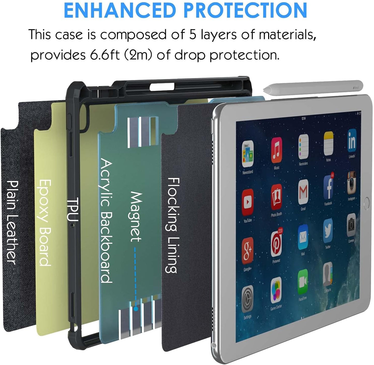 Keyboard Case for iPad 10th 10.9" 2022,iPad 11" A16 11th 2025-7 Color Backlight,Touchpad Detachable Slim Cover with Pencil Holder (Black)