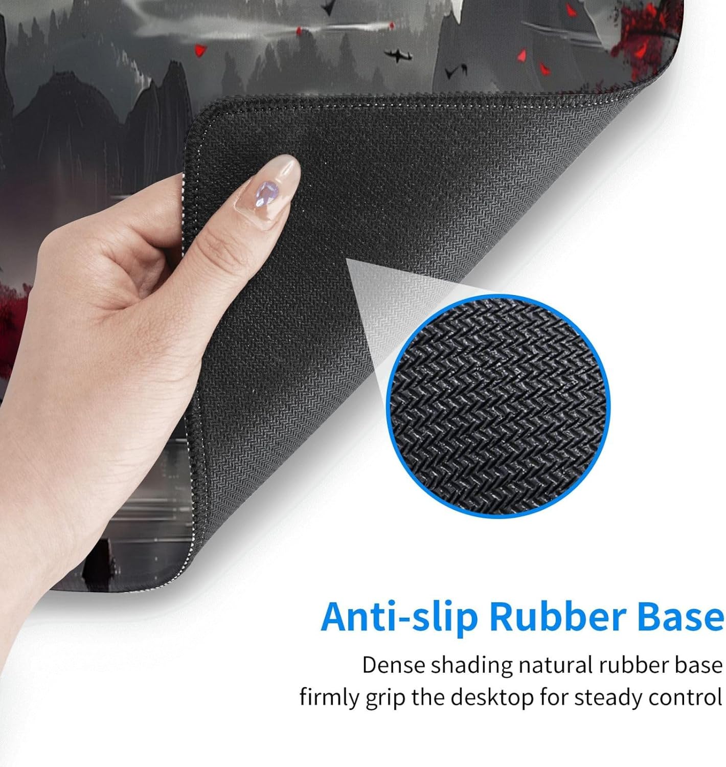 Extended Gaming Mouse Pad, Large Desk Mat XL Anime Mouse Pad Waterproof with Stitched Edges, Non-Slip Desktop Pad for Home and Office, Level Up Your 31.5x11.8 Inch (Night Lake)