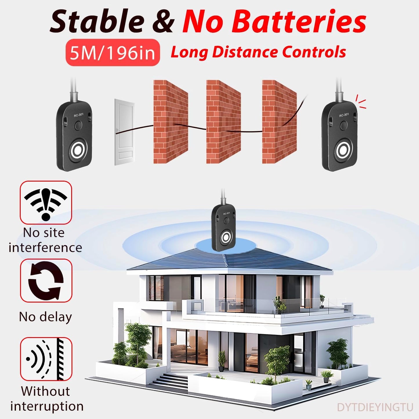 for Panasonic Cable RC301-L1 Remote Camera Small Shutter Release Remote Control 196.8 "Extended Cable Remote Wired Button GH3 GH4 GH5 GH6 S5 S5II G85 G9 GXL S1R -114(RC301-L1 GH 196.8in/5m)