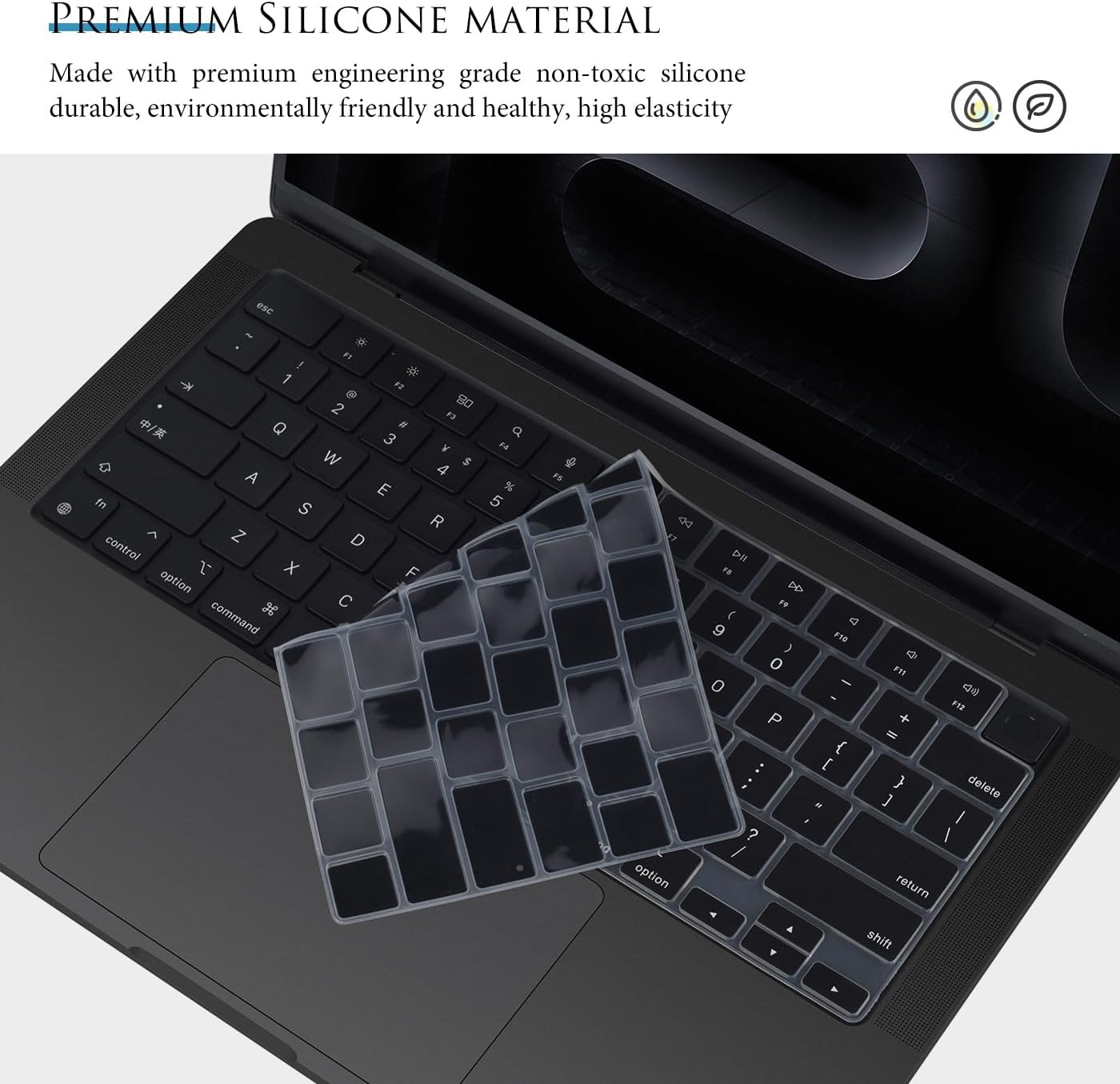 Keyboard Cover for 2024 2023 2022 2021 MacBook Pro 14 inch M4 M3 M2 M1 Pro/Max Chip A3112 A3401 A3185 A2918 A2992 A2779 A2442, MacBook Pro 16 inch A3403 A3186 A2991 A2780 A2485 Keyboard Skin