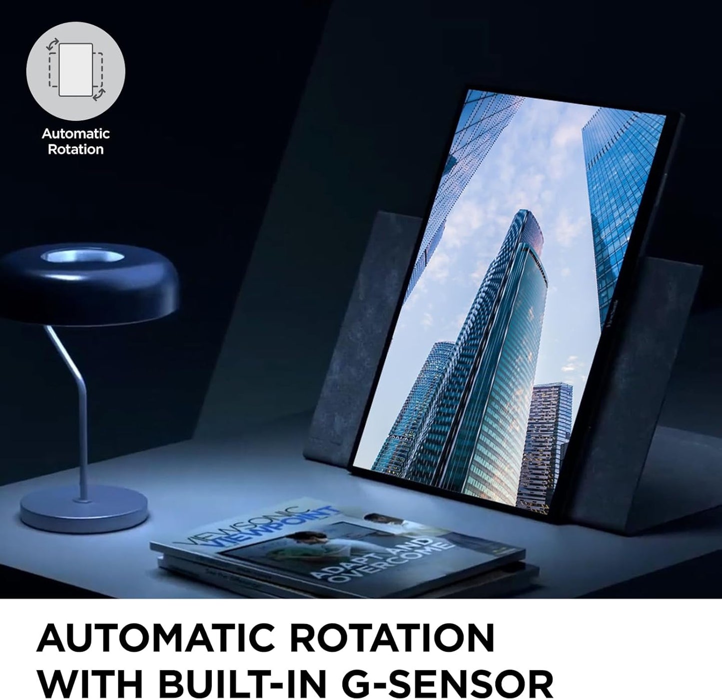 ViewSonic TD1656-2K 16 Inch WQXGA 1600p IPS Touchscreen Portable Monitor with 2 Way Powered 65W USB C, and Smart Cover with Built-in Stand