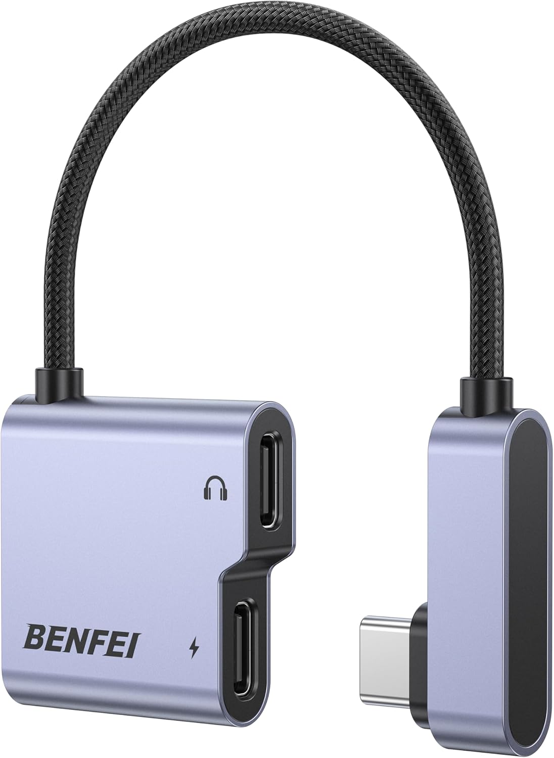 BENFEI USB C Splitter 1 in 2 Out Dual USB C Audio Jack Adapter with 60W Fast Charging, Type C Audio Headphone Compatible with iPhone 16/16 Pro/Pro Max, Samsung Galaxy S25/S24/S23 iPad Pro, Pixel 9