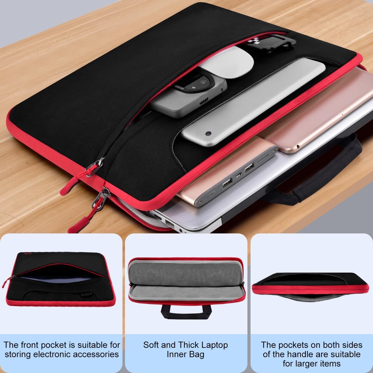 Universal Laptop Shoulder Bag 13-17.3 Inch Shockproof Briefcase with Multi-Pockets & Adjustable Strap for MacBook Pro/Air