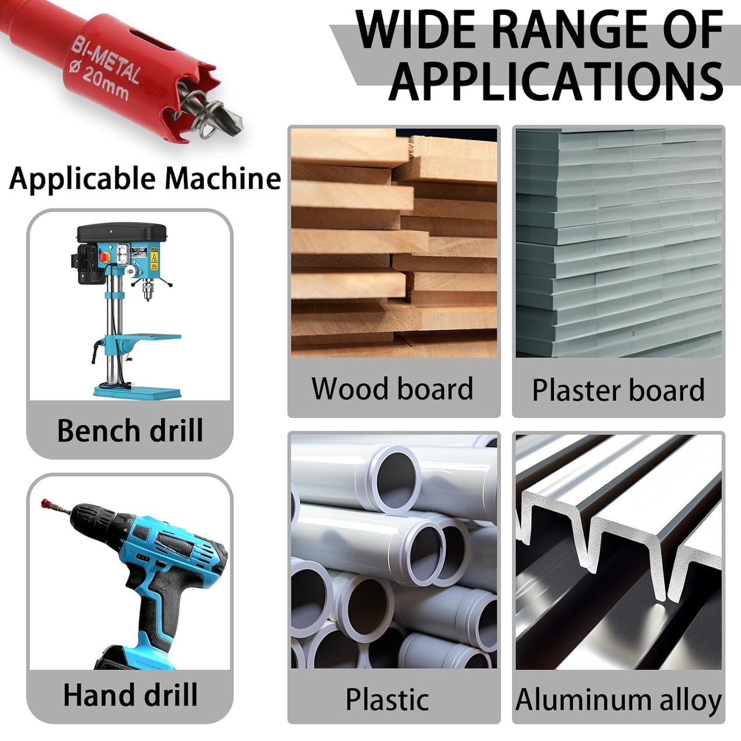 3/4 Inch(20mm) Desk Grommet,13 Pieces Wire Grommet, Desk Hole Cover for Cables with Hole Saw,Plastic Cable Cord Wire Hole Cover for Desk, Table,Cabinet,Countertop and Other Furniture(Black)