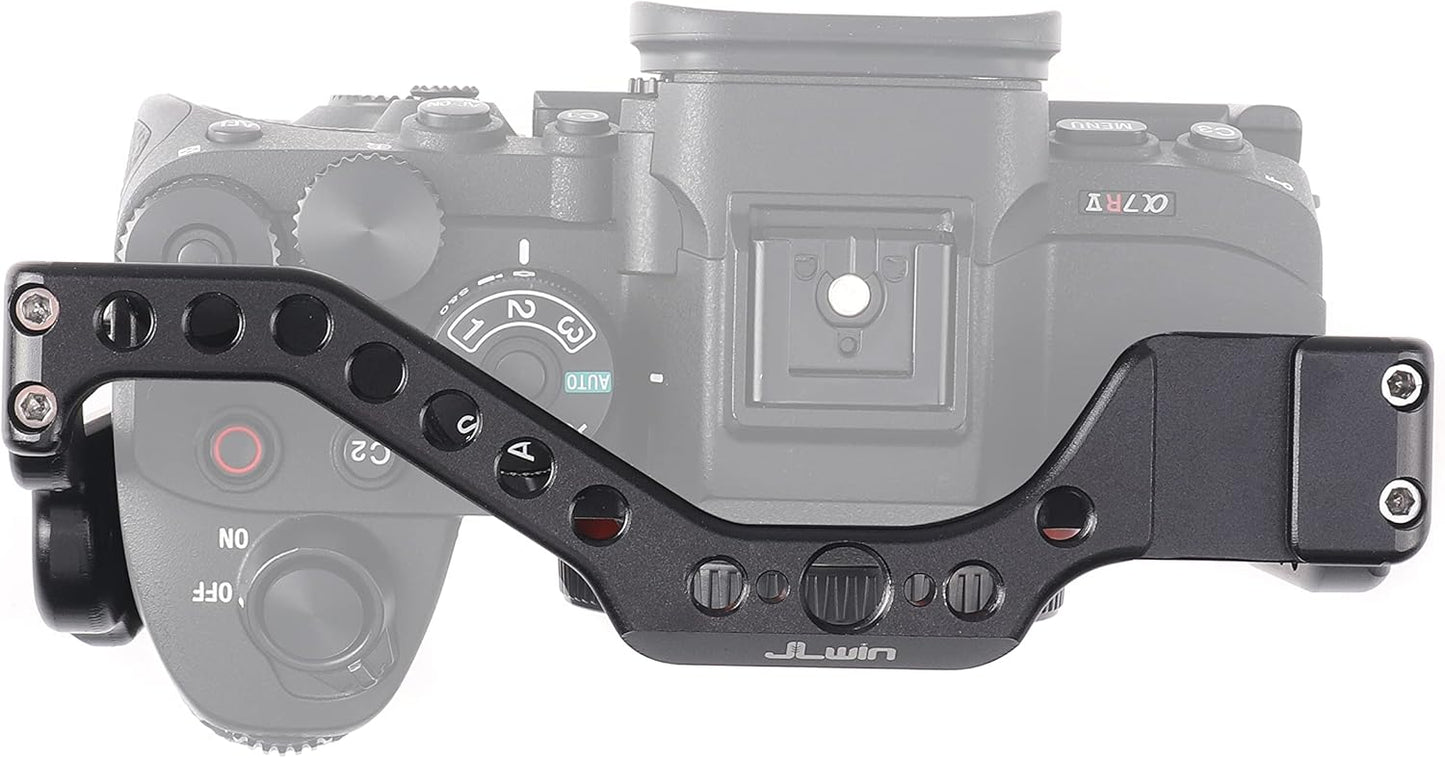 A7R V Cage, Hersmay Aluminium Full Camera Cage for Sony A7R V Mirrorless Camera Cage Support Accessories Kit Vlog Video Shooting Filmmaking Rig Stabilizer with 1/4" and 3/8" Arri Locating Hole