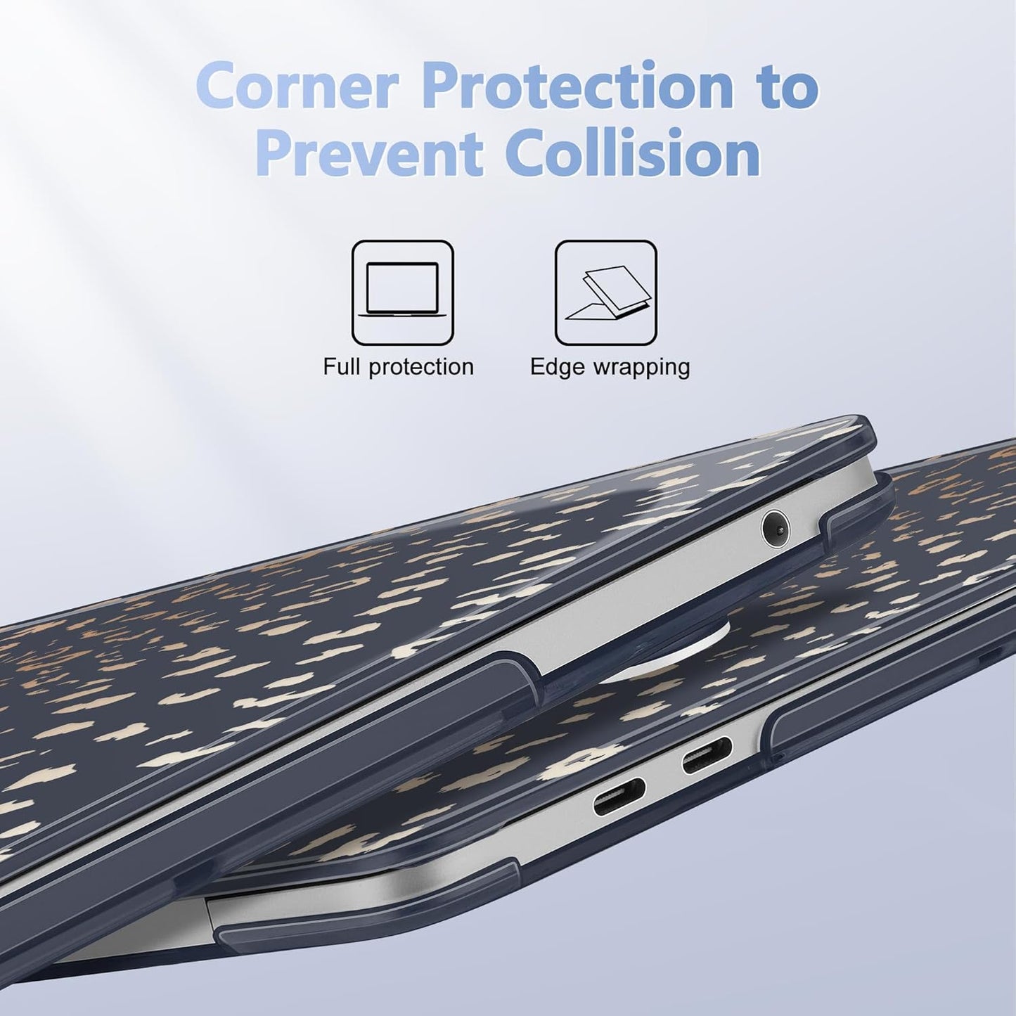 May Chen Case for MacBook Pro 13 inch M2 2023,2022,2021,2020 A2338 M1 A2251 A2289, Plastic Hard Shell Case for MacBook Pro 13" with Touch Bar Fits Touch ID, Leopard Print