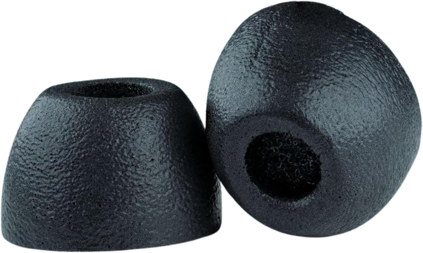 Comply 100 Core Series | Memory Foam Replacement IEM Ear Tips for Etymotic, Westone, Klipsch & More | Superior Noise Isolation, Ultimate Comfort, Secure Fit | Oval, Black, Medium (3 Pairs)