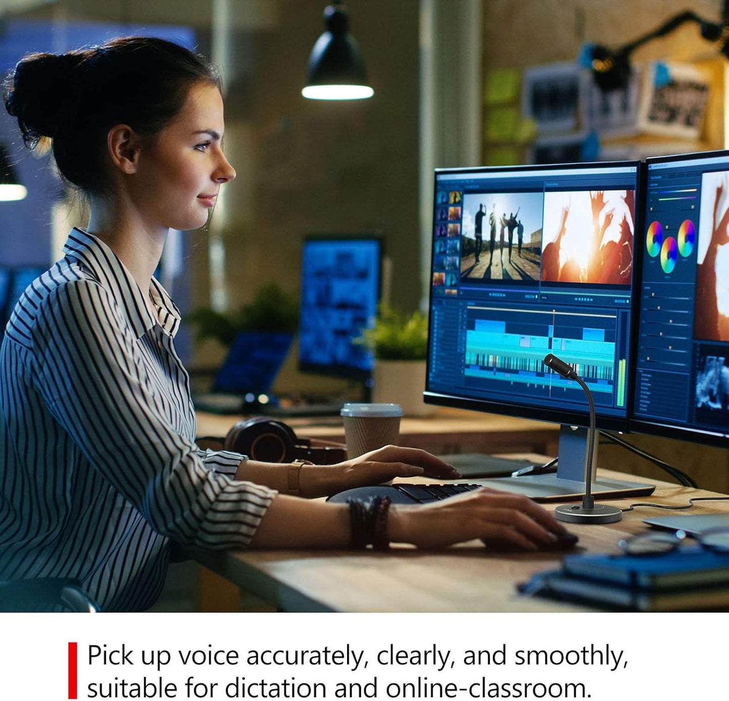 CMTECK USB Computer Microphone G009, Noise-Cancelling Recording Desktop Mic for PC/Laptop for Online Chatting, Home Studio, Podcasting, Gaming, Skype, YouTube with Mute Function(Windows/Mac)