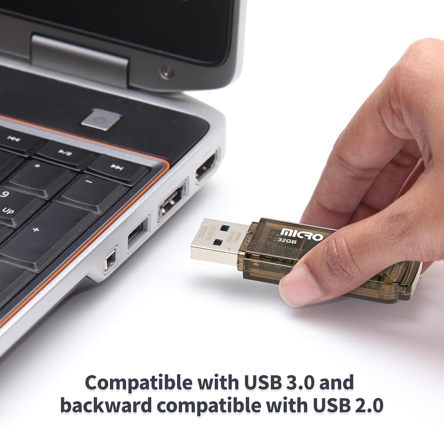 INLAND Micro Center Super Speed 20 Pack 32GB USB 3.0 Flash Drive Memory Stick Thumb Drive Data Storage Jump Drive Bulk, Much Faster Than USB2.0 Flash Drive, Brown