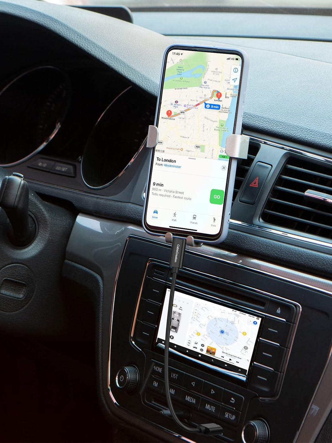 CableCreation USB C to USB A Cable 1FT, Type C to USB 3.1 USB 3.2 Gen2 10Gbps USB A to C Data Cable, Android Auto Cord 3A for USB-C External SSD MacBook Pro iPad, Galaxy S24/S23+, iPhone 16/15, Black