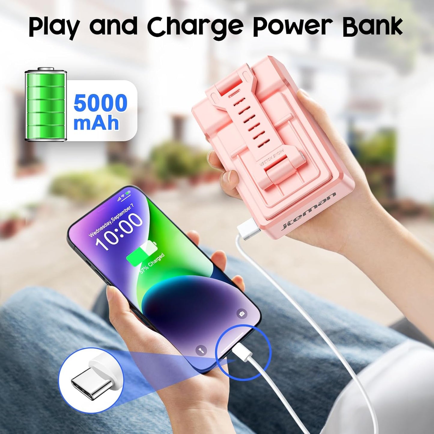 JTEMAN Gifts for Men Women,Cell Phone Stand with Bluetooth Speaker,Cool Tech Gadgets,Unique Birthday Gifts for Men Husband Mom Dad-Pink