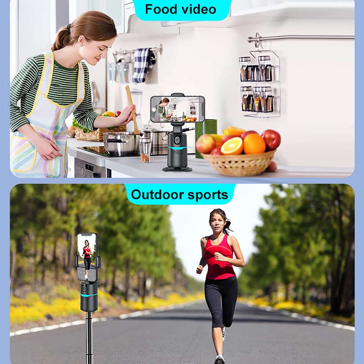 Auto Face Tracking Phone Holder,No App Required,360° Rotation Phone Camera Stand with Remote and Gesture Control, Smart Shooting Stand for Vlog/TIK Tok Live Streaming YouTube Video Record