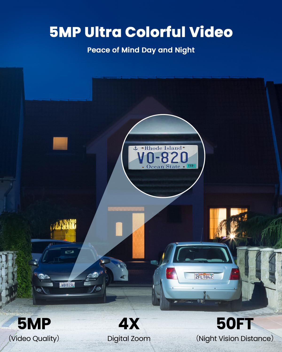 ieGeek PoE Security Camera System, 5MP Outdoor/Indoor PoE Cameras with 8CH NVR for Home Surveillance System, Wired PTZ Cam Kit w/Motion Sensor, 2-Way Audio, Color Night Vision,AI Detection,24/7 Record