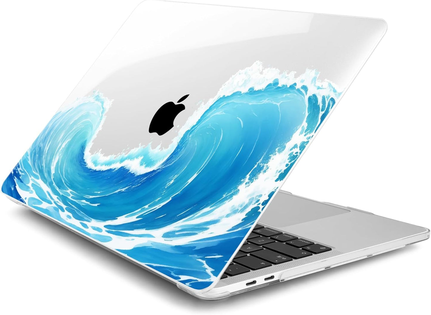 Batianda Case for M1 MacBook Air 13 Inch Model A2337 A2179 A1932 2021 2020 2019 Release,Lovely Creative Series Design Hard Shell with Keyboard Cover & Screen Protector, Blue Waves