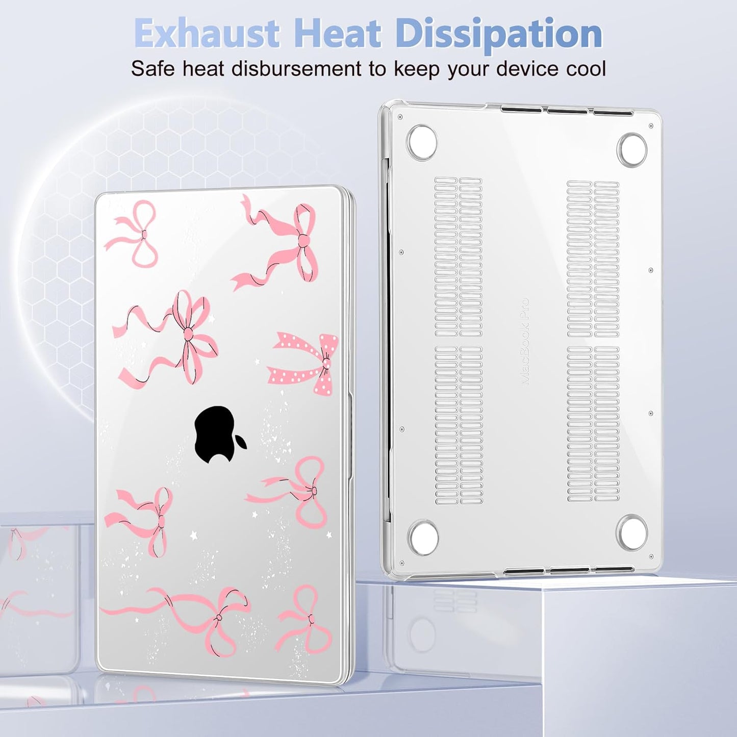 for MacBook Pro 16 inch Case 2021 2022 2023 2024 Release A3186 A3403 M4 A2991 M3 A2780 M2 A2485 M1 Pro/Max, Hard Shell Case with Screen Protector & Keyboard Cover, Star Bow