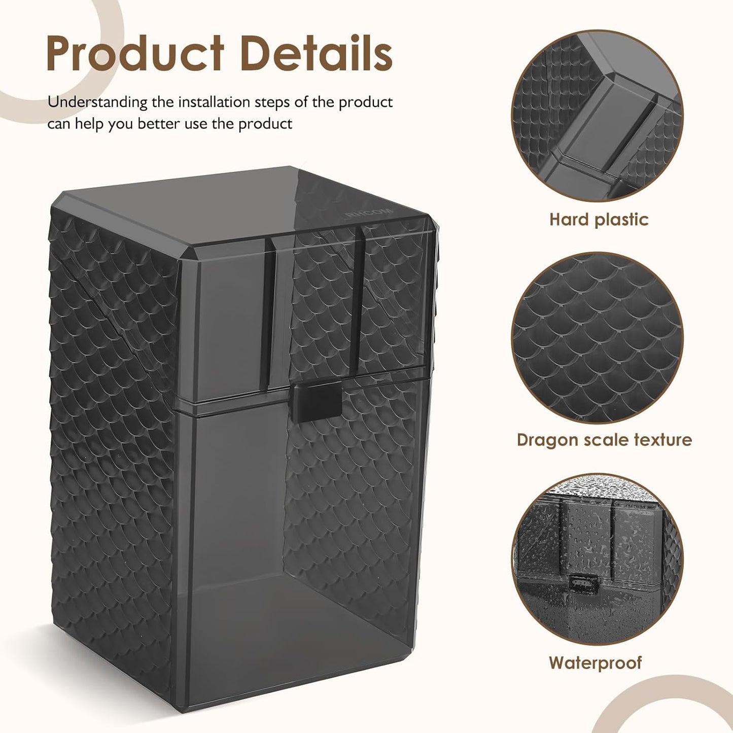 Graded Card Storage Box Set with 9 Clear Black Individual Deck Boxes - PSA Slab Card Case For PSA, CSG, BGS, Magnetic Cards Holder Storage (Black, 9 Pack)