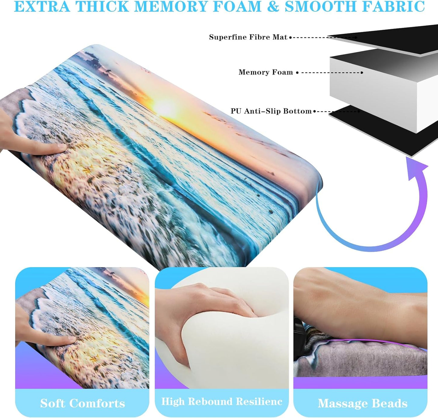 Computer Keyboard Stand with Wrist Rest, Ergonomic Tilted Keyboard Holder - Keyboard Riser with Wrist Pad - Keyboard Tray Support for Office Home - Beach