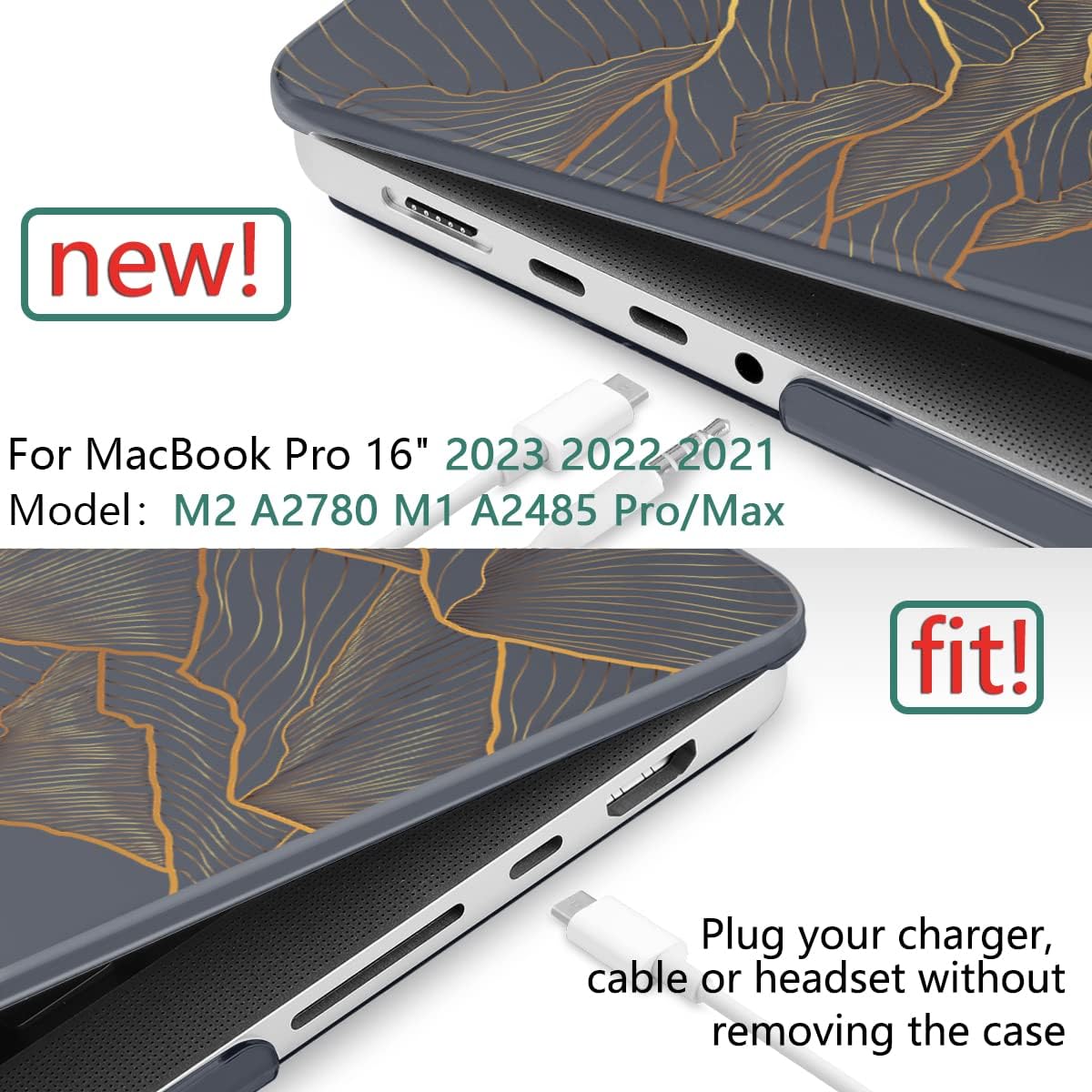 DONGKE for M4 MacBook Pro 16 Inch Case 2024 2023 2021 A3403 A3186 M3 A2991 M2 A2780 M1 A2485 Pro/Max Chip, Plastic Hard Shell Case & Keyboard Cover for Mac Pro 16 with Touch ID, Abstract Mountain