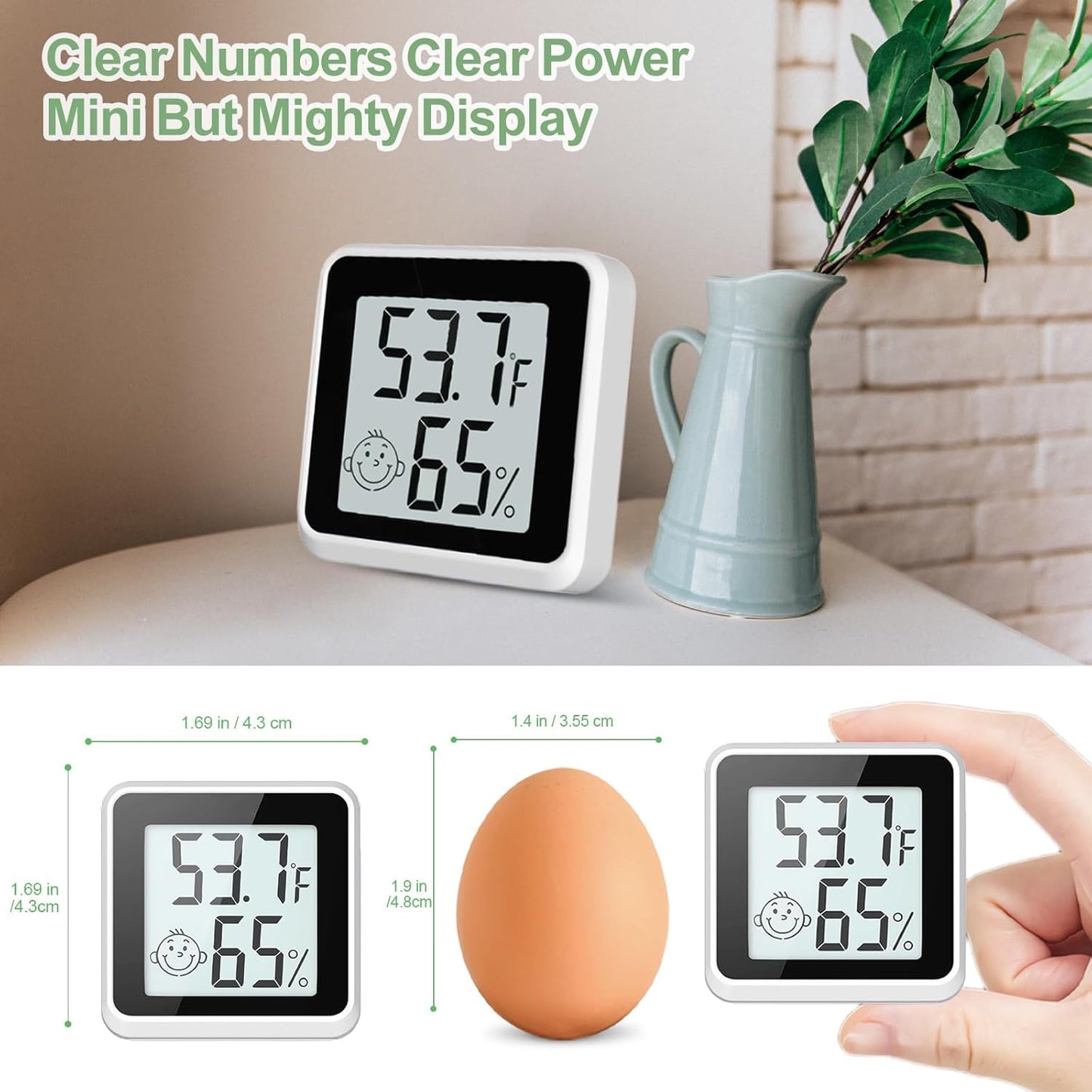 Indoor Humidity Meter Hygrometer 4Pack, Room Thermometer for Accurate Room Temperature Monitor, Digital Hygrometer with Indoor Thermometer for Home, Baby Nursery, and Humidity Sensor Enhanced Comfort