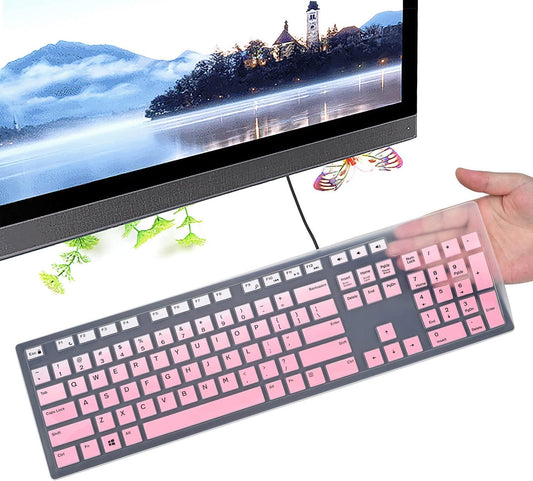 Dell Keyboard Cover & Skin for Wired KB216 & Wireless KM636, Inspiron AIO 3475/3670/3477 - Ombre Pink