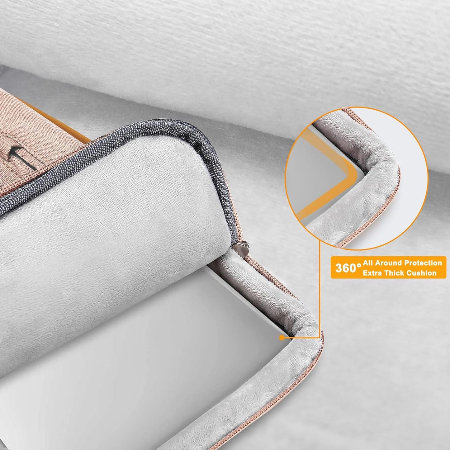 MOSISO 360 Protective Laptop Case 13.3 inch, 13-13.3 inch Laptop Sleeve Compatible with MacBook Air/Pro 13 / Pro 14,HP Dell Acer ASUS,Side Open Carrying Case with 4 Zipper Pockets&Handle, Khaki