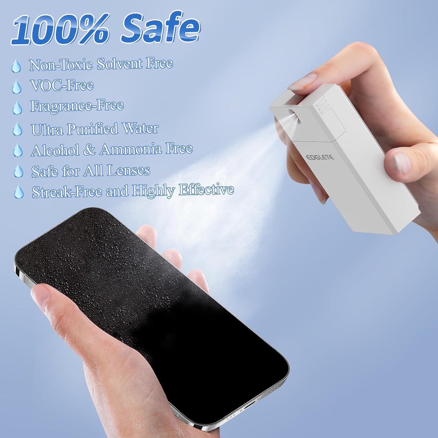 Screen Cleaner Spray and Wipe, Streak-Free Computer Screen Cleaner, Portable Laptop Cleaning Kit for Phone Car Touchscreen Monitor PC MacBook iPad TV Electronic, Refillable 2oz Spray Microfiber Cloth